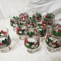 Vintage Christmas Glasses 12