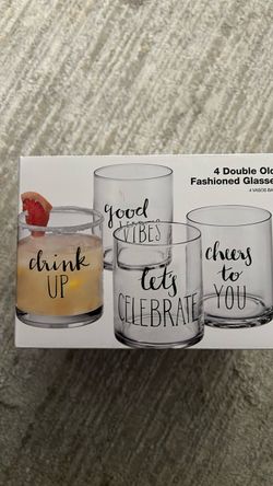 Glasses for old-fashioned set of 4