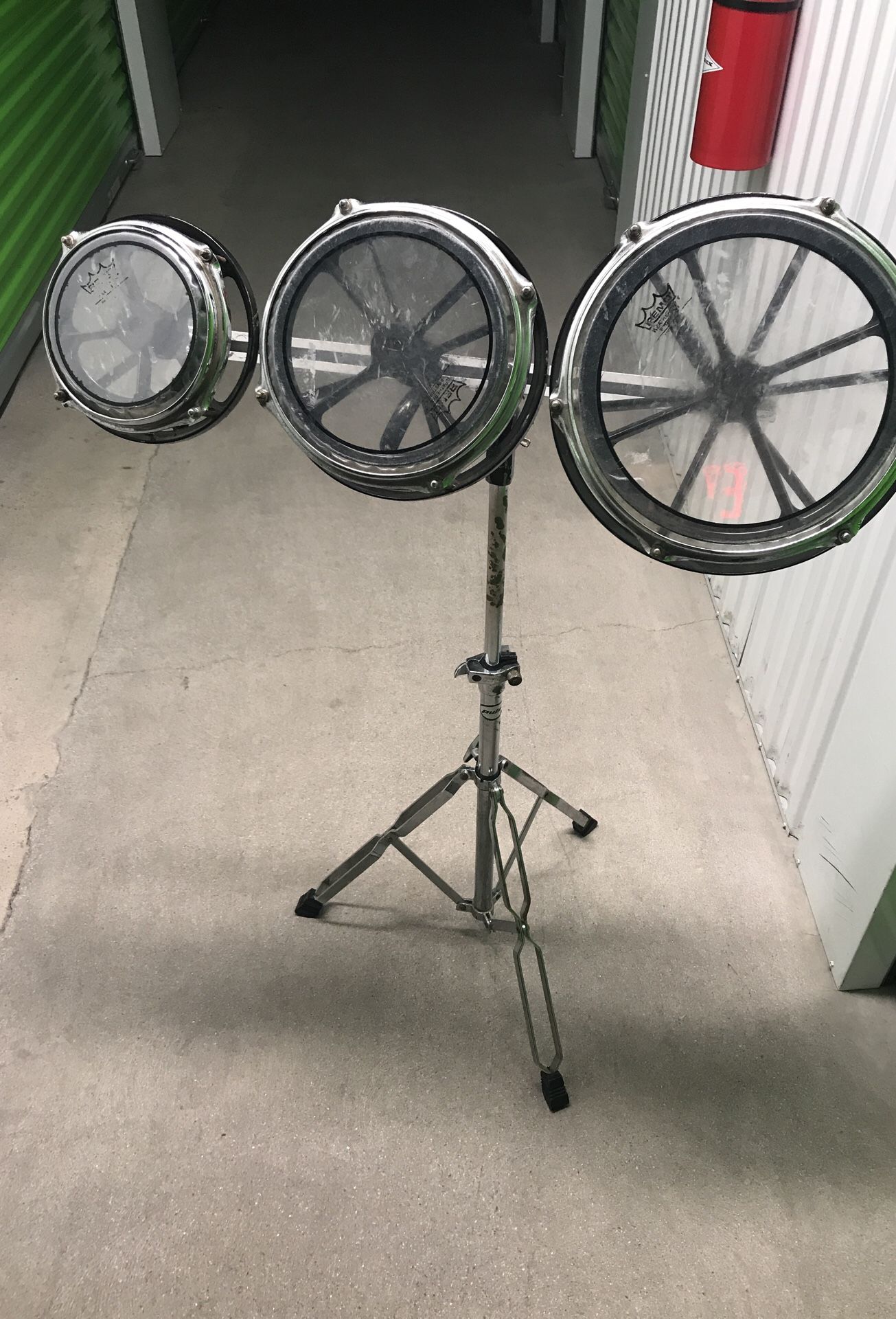 Roto Toms with Remo Heads 8",10"&12", used but in good shape