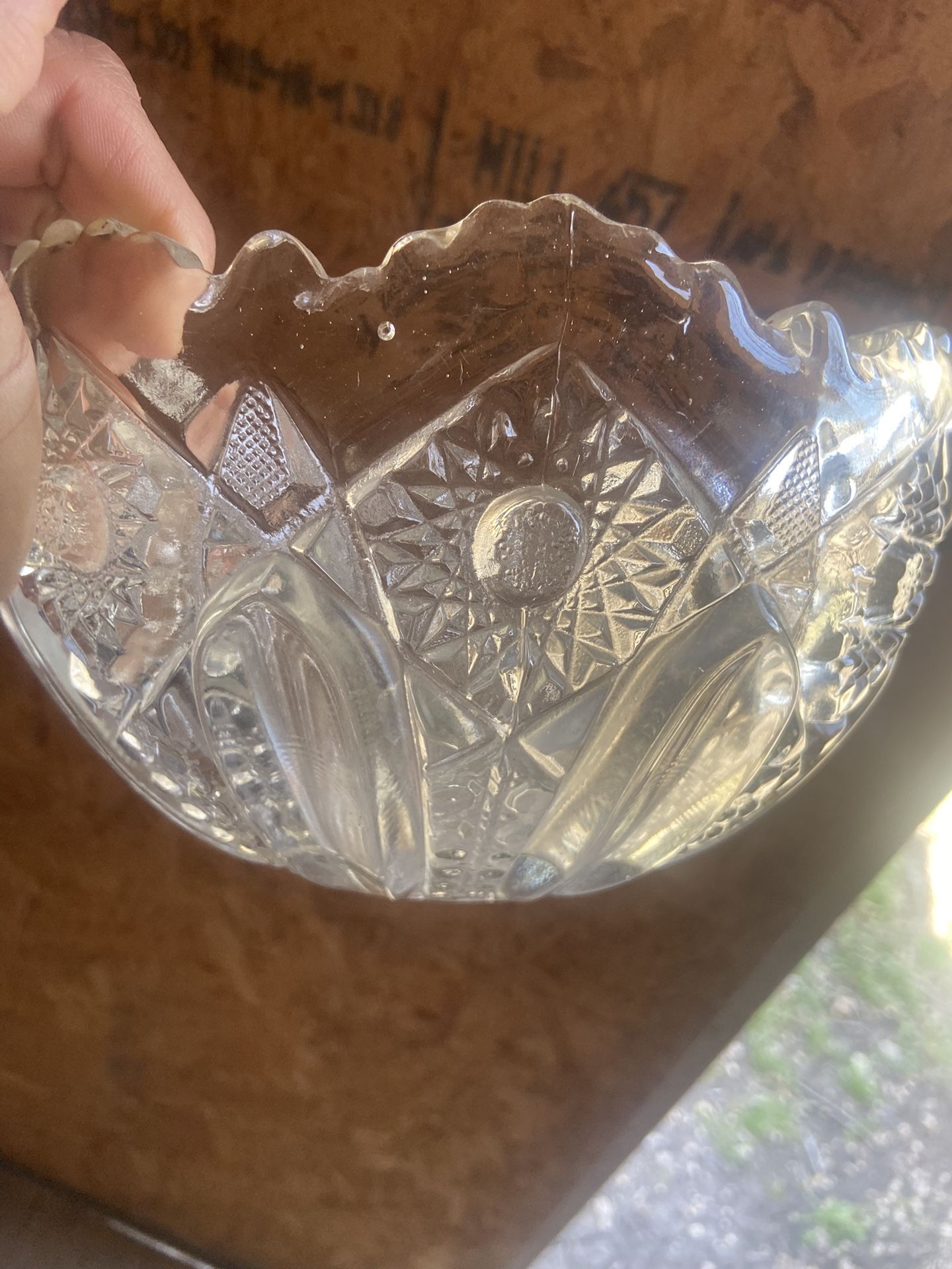 Antique American Cut Glass Crystal Bowl