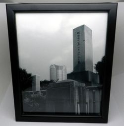 Framed Original Photograph Tokyo Japan Asian Cemetery Graveyard Black & White  
