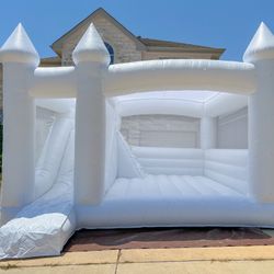 White Bounce House Combo Castle 