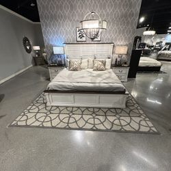 Hillcrest Dark Rum & White Queen Panel Bedroom Set