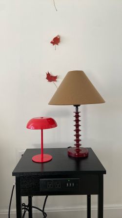 TWO LAMPS: RED, BURGUNDY