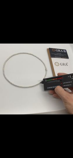 3mm Flawless Moissanite SOLID 925 Sterling Silver Tennis Chain 18” 20” GRA Certificate 18k Gold Plated Men’s Women’s (Passes Diamond Tester)