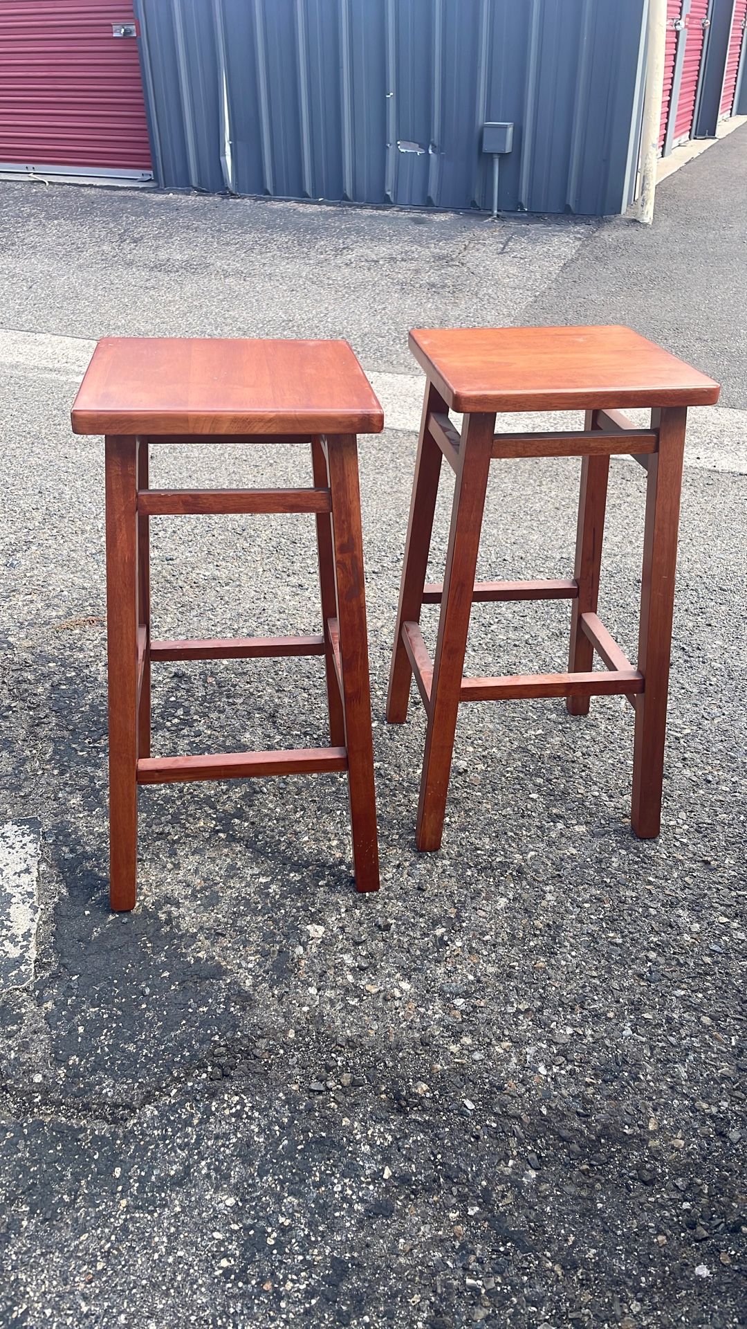 2 Wooden Stools 