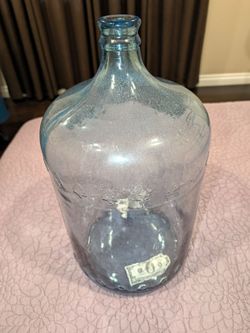 Large Blue Glass Arrowhead Bottle