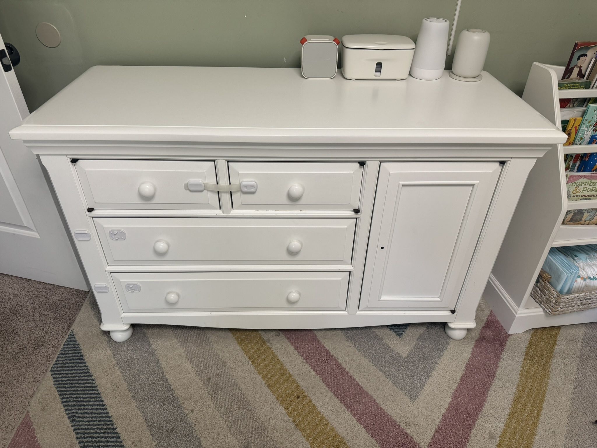 White 5-Drawer Dresser Baby Changing Table