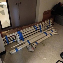 White twin loft bedframe with ladder