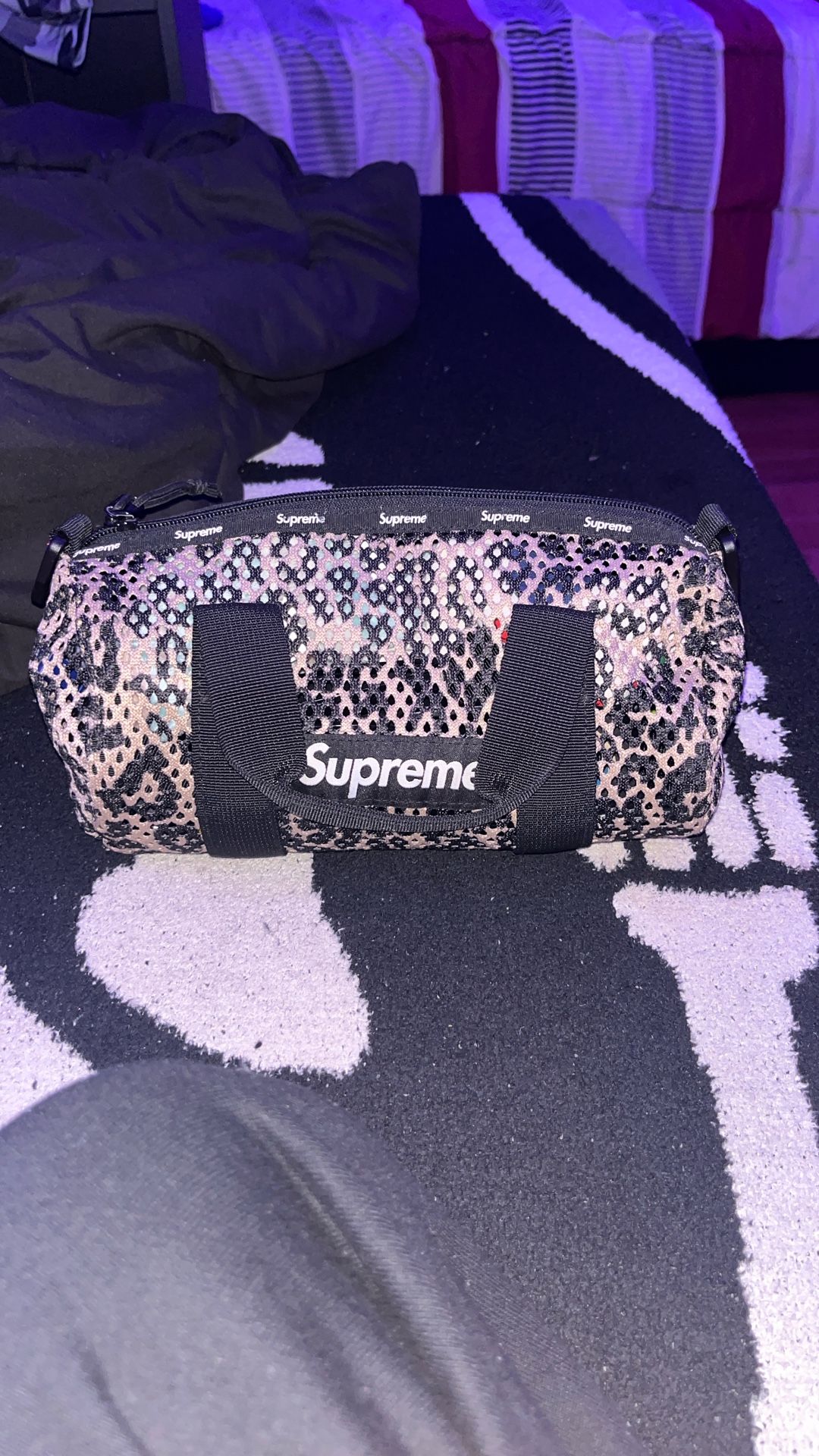 Supreme Mesh Mini Duffle Bag 'Leopard'