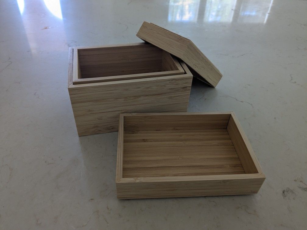 Bamboo Storage Container Box Set