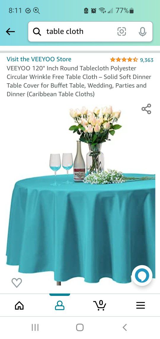 Tablecloths - 10 Caribbean Blue 120" Round