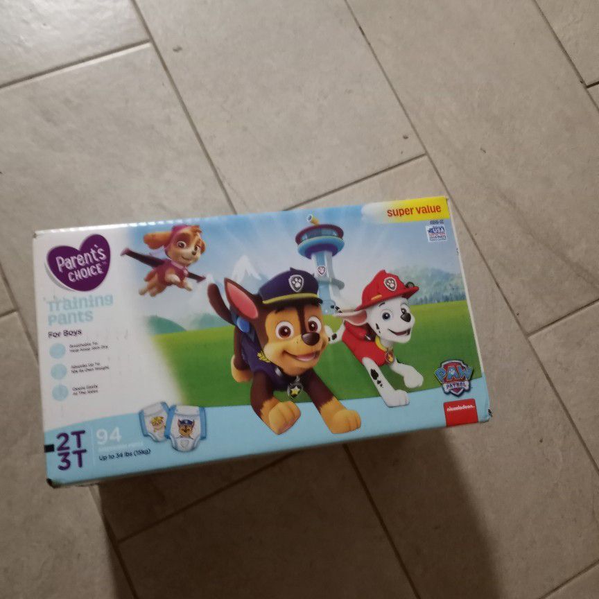 Parents Choice Paw Patrol Training Diapers For Boys 2T/3T Pack Of 24 for  Sale in Hayward, CA - OfferUp