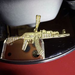 925 Silver (gold Over Silver ) Ak Pendant 