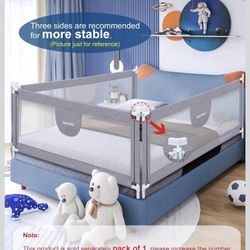 MBQMBSS Baby Bed Rails for Toddlers - 77’’ Extra Long Adjustable Baby Bed Side Rail Guard with Y-Strap for Kids Twin,Double,Full Size Queen & King Mat