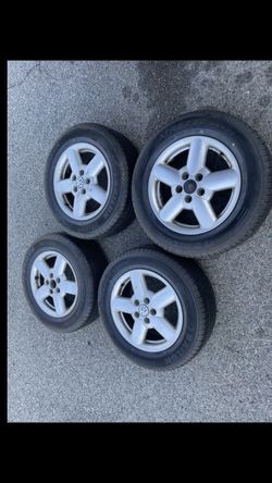 4 — 225/60r16 5x112 5x4.41 Stock Vw Passat Jetta Van Audi Mercedes Wheels Rims Good 90% Treads 2024 DOT Tires!!!