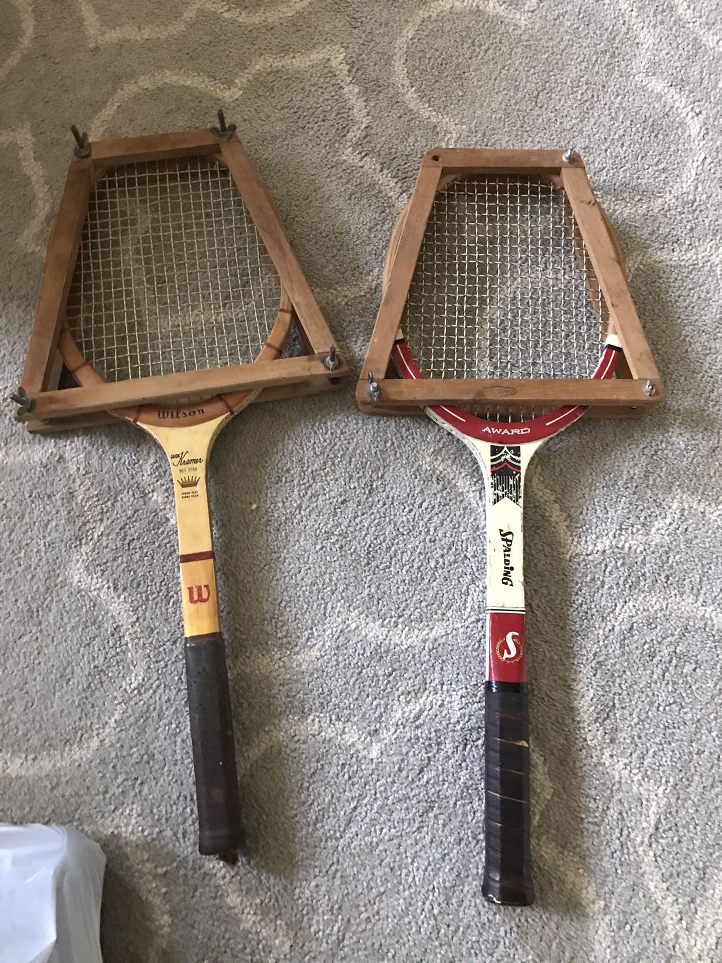 2 vintage tennis rackets racquet