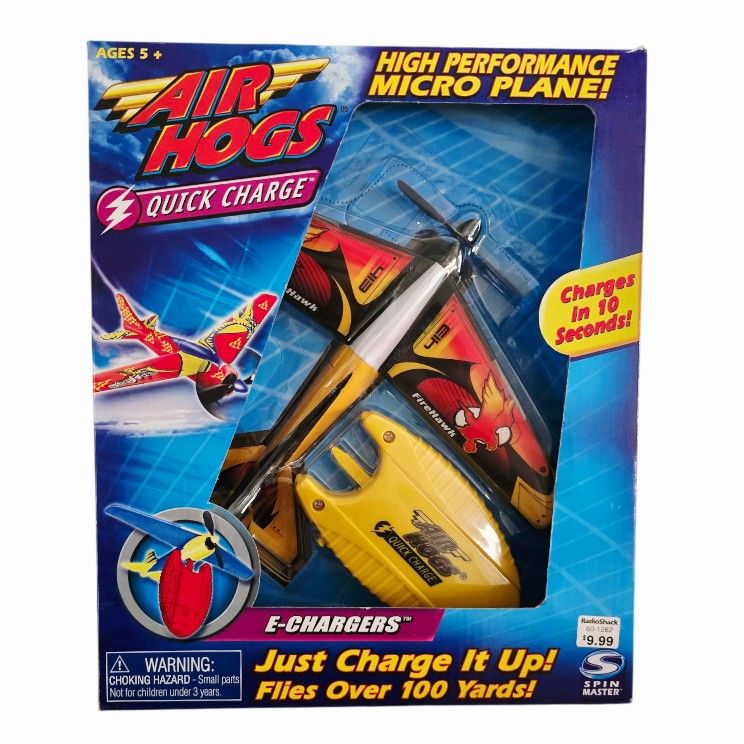 Vintage Air Hogs Quick Charge E Charger Micro Plane Spin Master