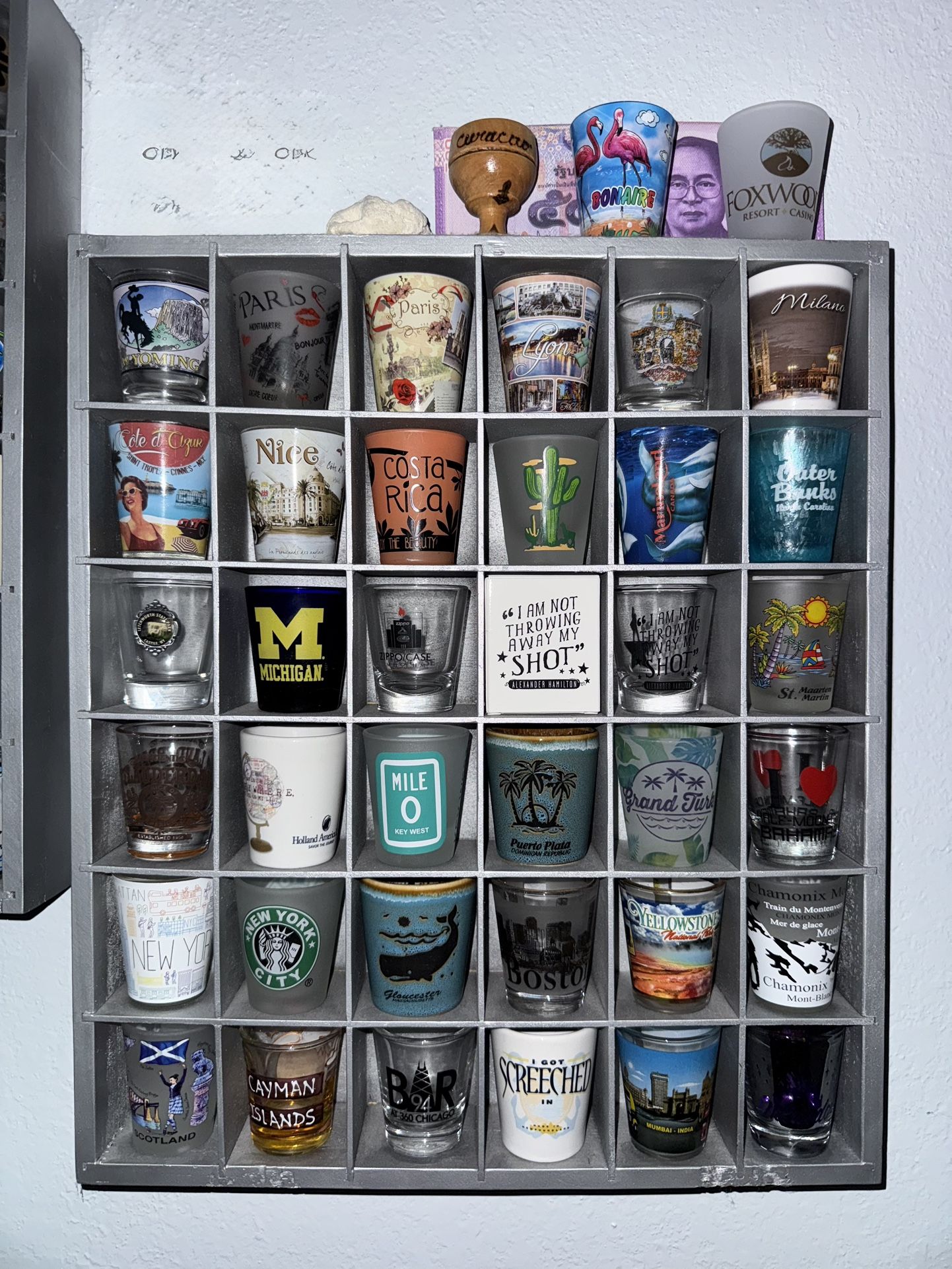 Shot Glass Collection with Display Shelves