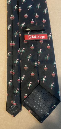Mens Holiday Christmas Tie candy, cane, an  ornament 100% Silk New  Tie