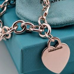 Beautiful Authentic 7" Tiffany & Co Heart Bracelet 