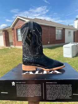 Genuine exotic Italian ostrich western work boots size 8