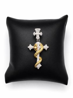 925 Sterling Silver 2.20CT MOISSANITE Snake Cross Men’s Pendant