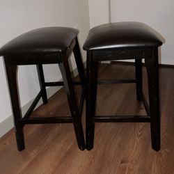 Set Of Brown Bar Stool Chairs