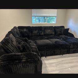 Brand New Super Plush Comfy Corduroy Pullout Sectional 