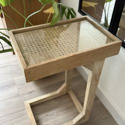 2x Neutral Wood/Cane Nightstands 