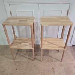 Brand New Set Of 2 Solid Wood Side Tables
