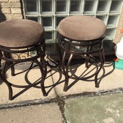 Pair Metal Stools 