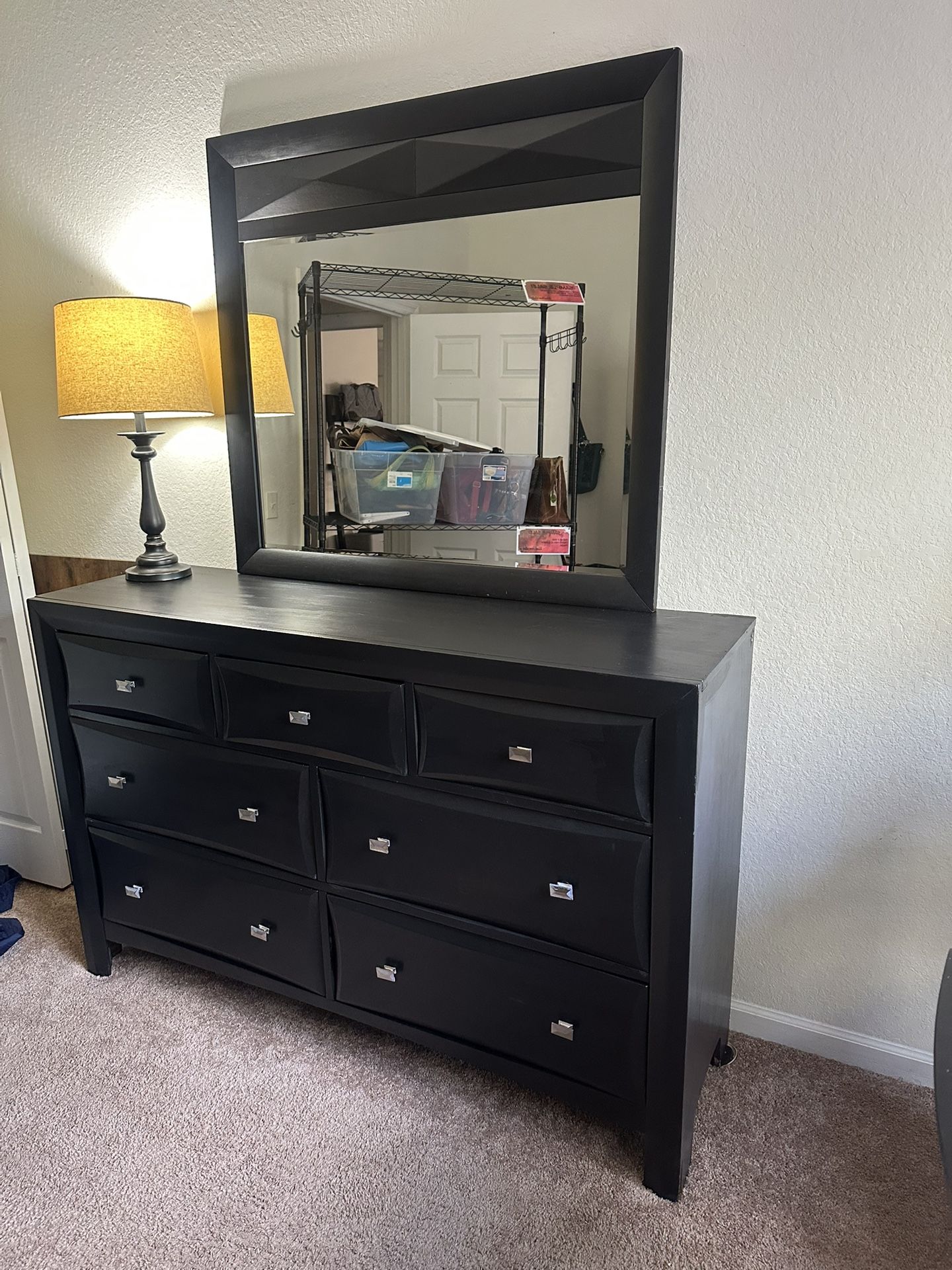 Vintage 7 Drawer Dresser With Mirror