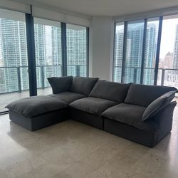 Dark Gray Cloud Sectional (New In Box)