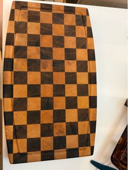 Handmade Wood End Grain Cutting Board. Checkered