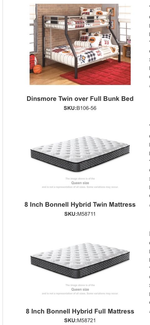 Bunk Bed With Mattresses