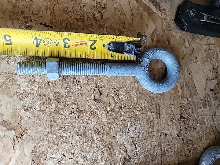1/2" X 4 1/2" Galvanized Eye Bolts With Nuts