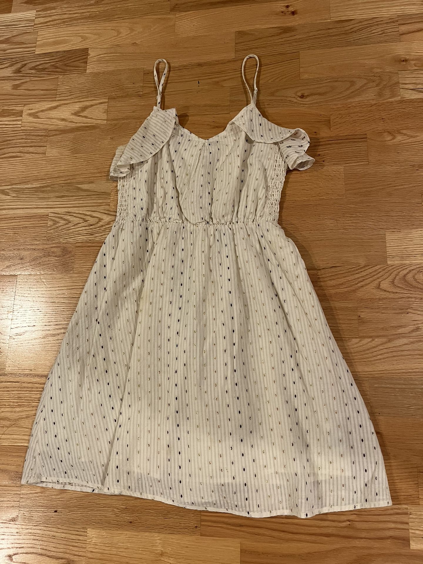 White And Gold Summer Dress