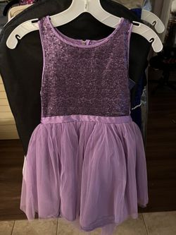 Girls Lavender Sequence And Tulle Dress