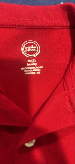Wonder Nation Kids Red Polo Shirt Size M (8) Husky