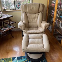 Leather Chair & Ottoman