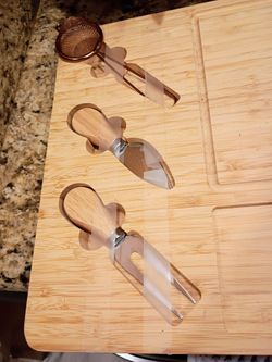 Bamboo Cheese Board with Knife Set