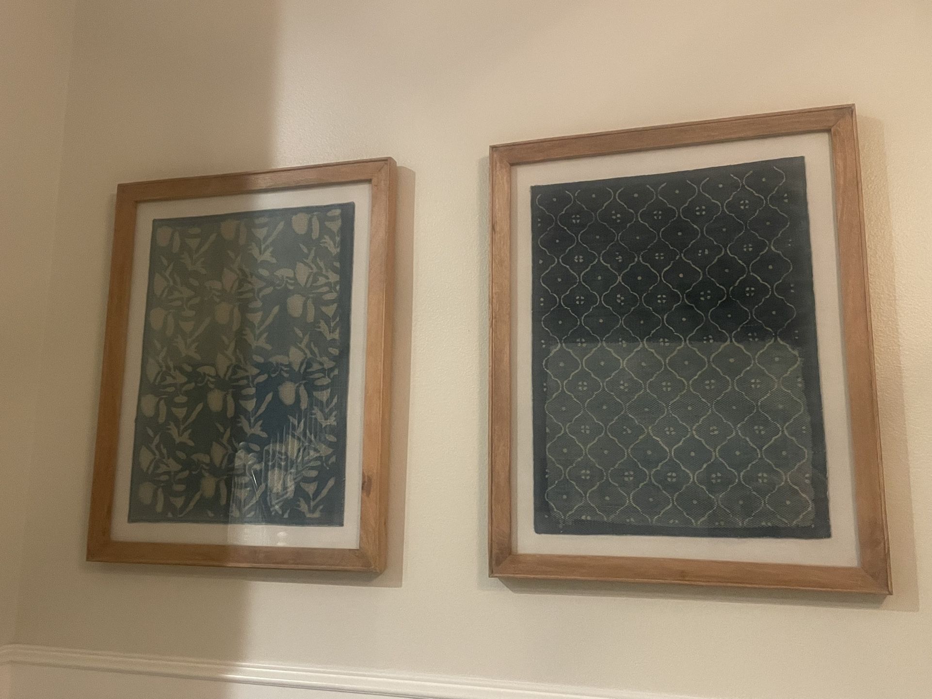 Pottery Barn Framed Textile Wall Art