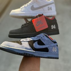 Nike SB Dunk Low Supreme 94 Black Size 10 DS