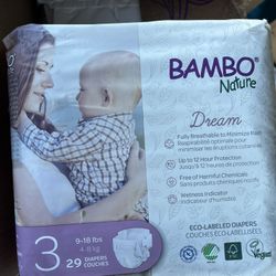 Bambo Nature Hypoallergenic Baby Diapers Size 3 (174 Count)
