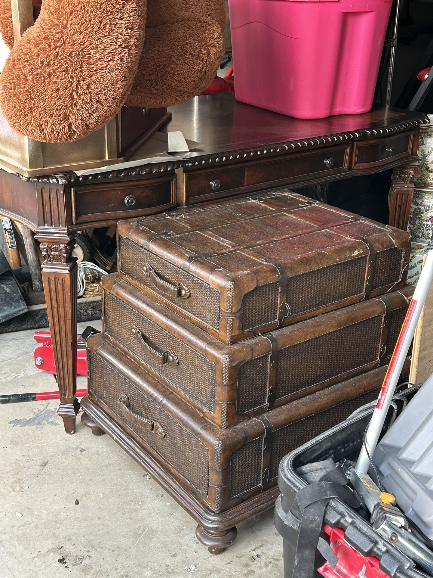 Desk And Antique Night Stand