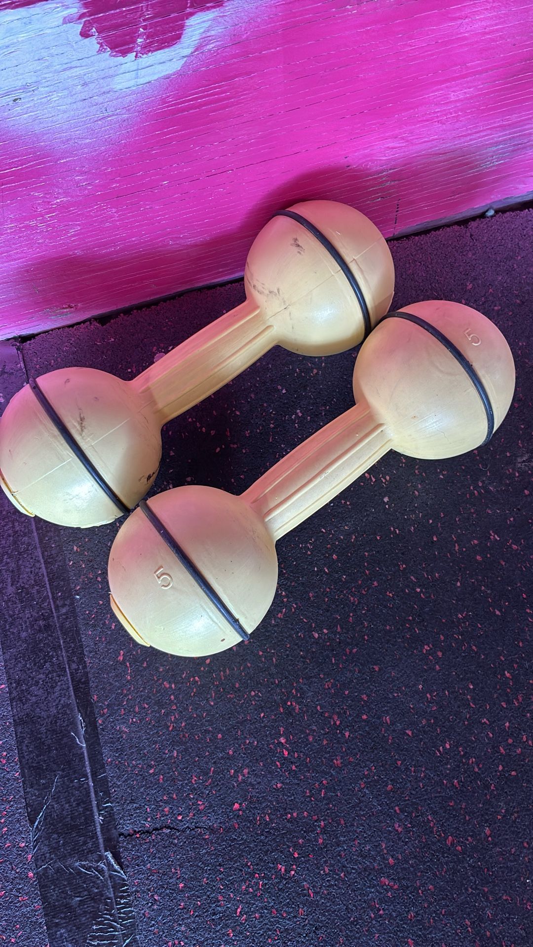 Set Of 5lb Bally Dumbbells