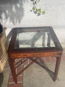 Wood Framed Mirror with Glass Insert