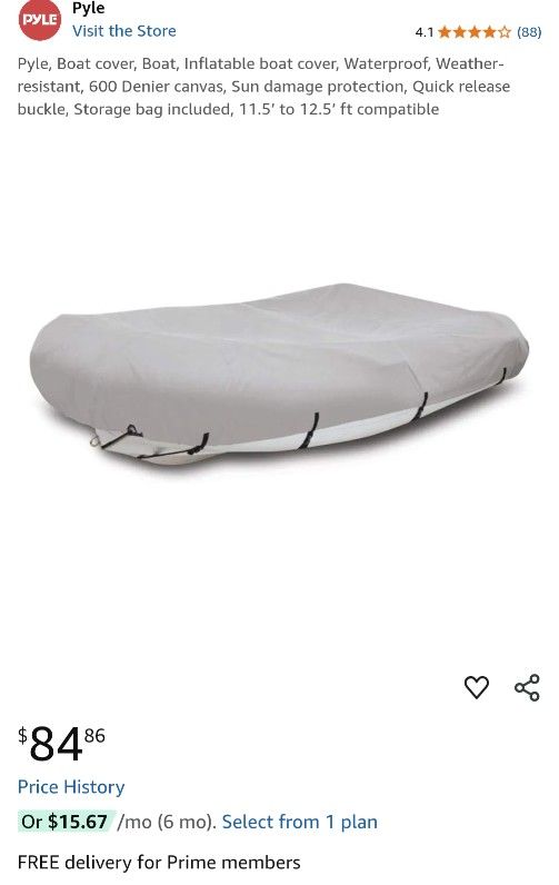 Pyle, Boat cover, Inflatable boat cover 12ft