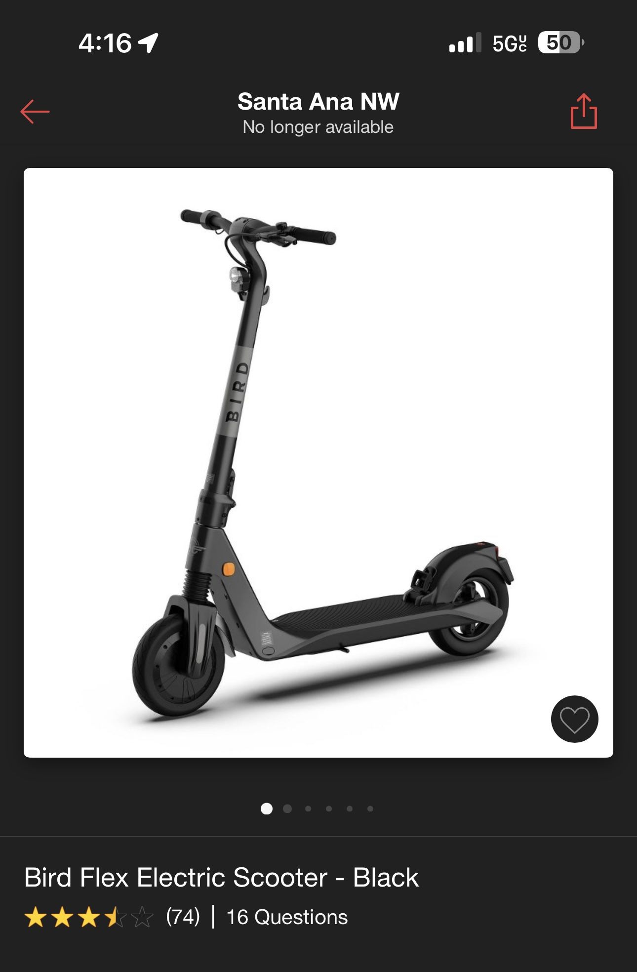 Bird Flex Electric Scooter-black New In Box Never Open